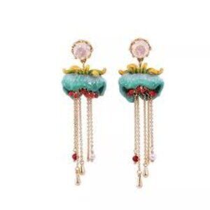Les Nereides The Undergrowth Blue Jellyfish Stud Earring